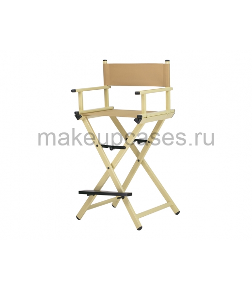 Алюминиевый складной стул визажиста Бежевого цвета